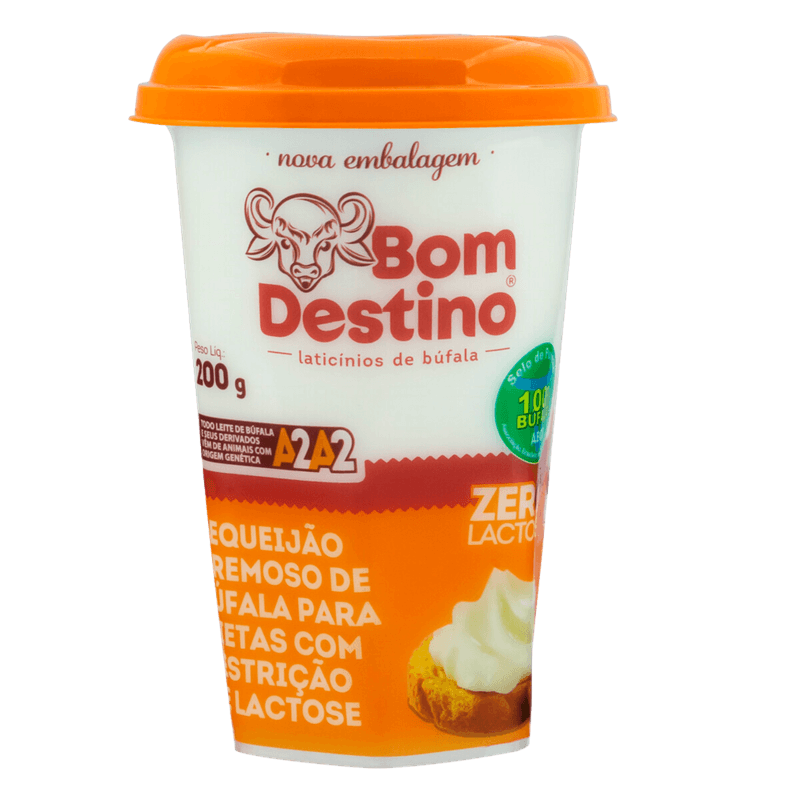 Requeijao-Cremoso-de-Bufala-Zero-Lactose-para-Dietas-com-Restricao-de-Lactose-Bom-Destino-Copo-200g