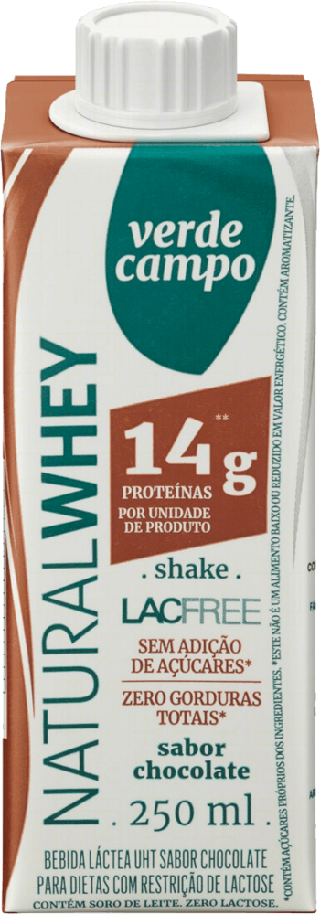 Bebida-Lactea-UHT-14g-Proteinas-Chocolate-Zero-Lactose-para-Dietas-com-Restricao-de-Lactose-sem-Adicao-de-Acucar-Verde-Campo-Natural-Whey-Caixa-250ml