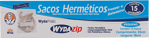 Saco Hermético Wyda Zip Pequeno com 15 Unidades