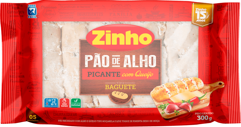 Pao-de-Alho-Baguete-Picante-Recheio-Queijo-Zinho-Pacote-300g