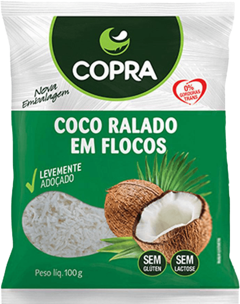 Coco Em Flocos úmido E Adoçado 100g Copra