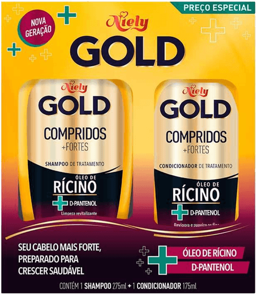 Kit Niely Gold Comprimidos + Fortes Shampoo 275ml + Condicionador 175ml
