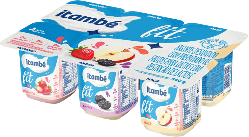 Iogurte-Desnatado-Morango---Ameixa---Maca-Zero-Lactose-Itambe-Fit-Bandeja-540g-6-Unidades