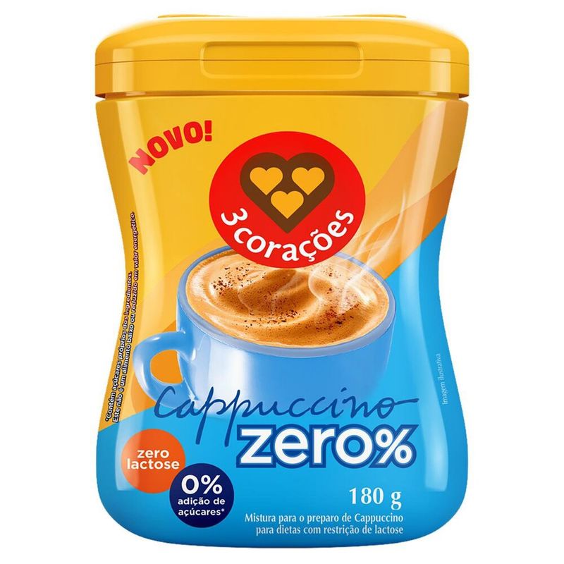 Cappuccino-Soluvel-Zero-Lactose-Balance-3-Coracoes-Pote-180g