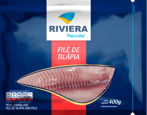 Filé De Tilápia Congelado Sem Pele Riviera Pacote 400g