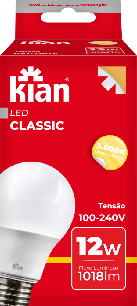Lâmpada de Led Kian Bivolt 12W Unidade