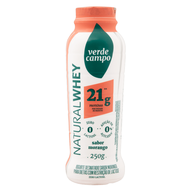 Iogurte-Desnatado-Morango-Zero-Lactose-para-Dietas-com-Restricao-de-Lactose-sem-Adicao-de-Acucar-Verde-Campo-Natural-Whey-21g-de-Proteina-Frasco-250g