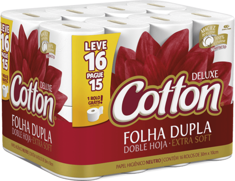 Papel-Higienico-Folha-Dupla-Deluxe-Cotton-30m-Pacote-Leve-16-Pague-15-Unidades
