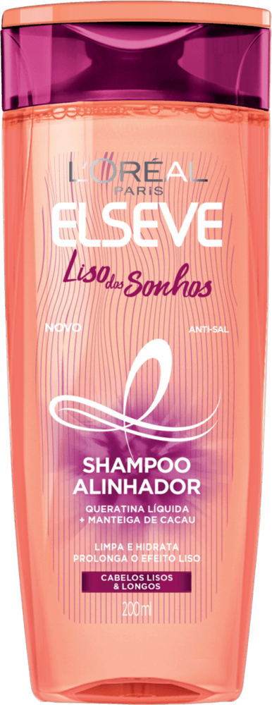 Shampoo L'Oréal Paris Elseve Liso Dos Sonhos, 200Ml