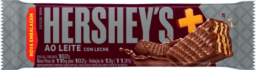 Wafer com Recheio e Cobertura Chocolate ao Leite Hershey's Mais Pacote 102g