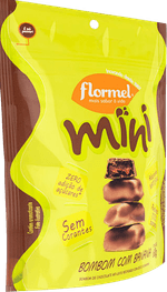 Mini-Bombom-de-Chocolate-ao-Leite-com-Recheio-de-Doce-de-Banana-sem-Adicao-de-Acucar-Flormel-Pouch-60g