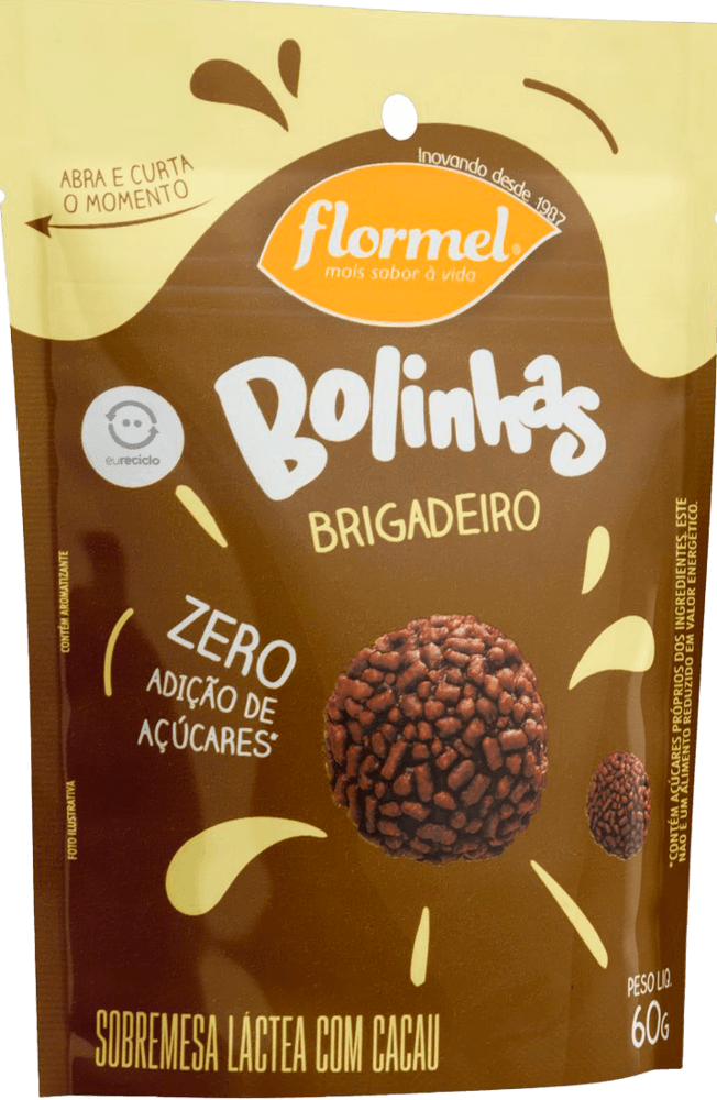 Brigadeiro-Sobremesa-Lactea-com-Cacau-sem-Adicao-de-Acucar-Flormel-Bolinhas-Pouch-60g