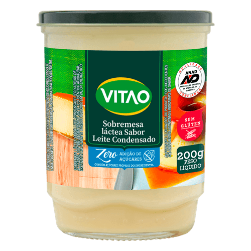 Sobremesa Láctea Leite Condensado sem Adição de Açúcar Vitao Vidro 200g