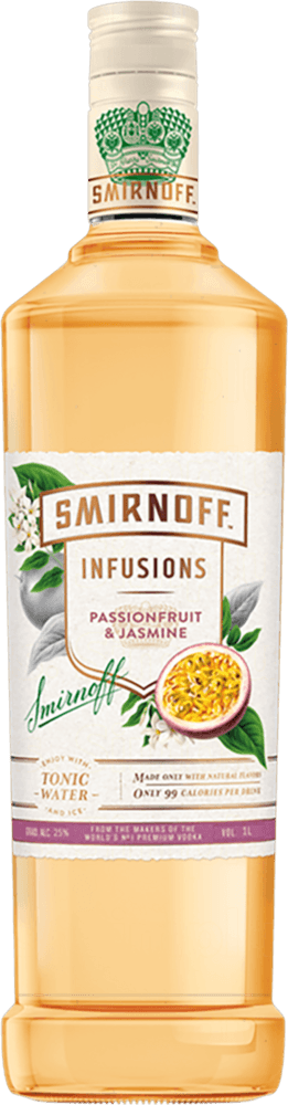 Bebida Alcoólica Mista Vodka Destilada Maracujá & Jasmim Smirnoff Infusions Garrafa 998ml