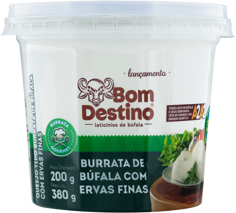 Queijo-Burrata-de-Bufala-com-Ervas-Finas-Bom-Destino-Peso-Liquido-380g-Peso-Drenado-200g