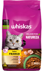 Alimento-Premium-Especial-para-Gatos-Adultos-Frango-Whiskas-Melhor-por-Natureza-Pacote-900g
