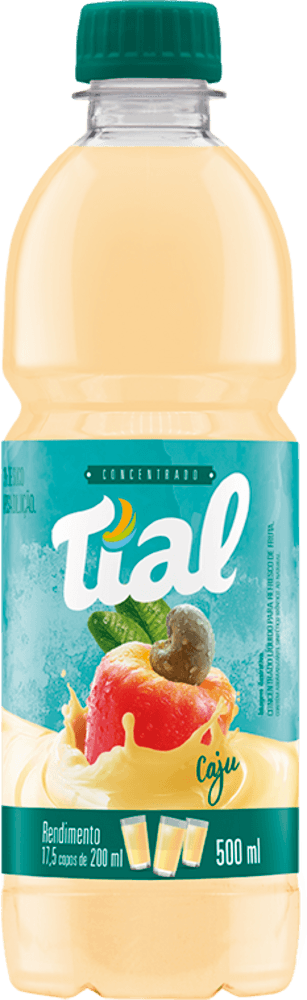 Suco Concentrado Líquido para Refresco de Fruta Caju Tial Garrafa 500ml