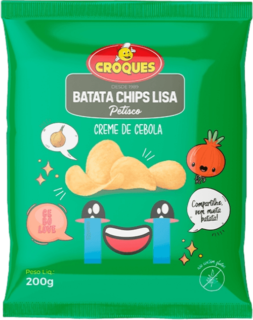 Batata Chips Croques Petisco 200g Cr Cebola