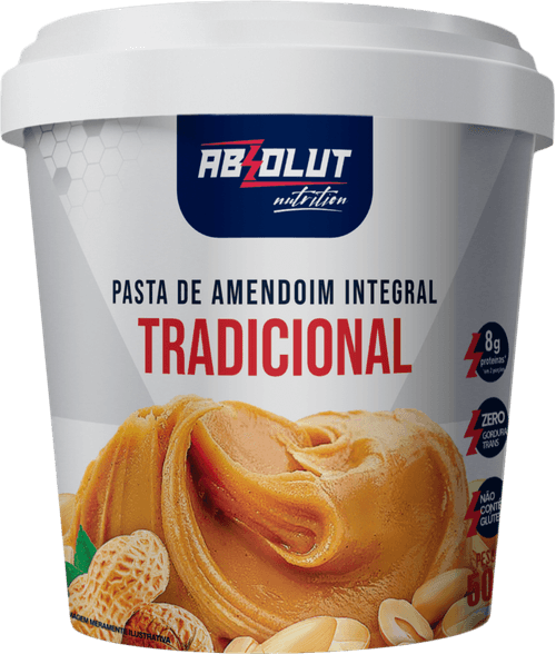 Pasta de Amendoim Integral Sabor Tradicional Absolut Nutrition 500g