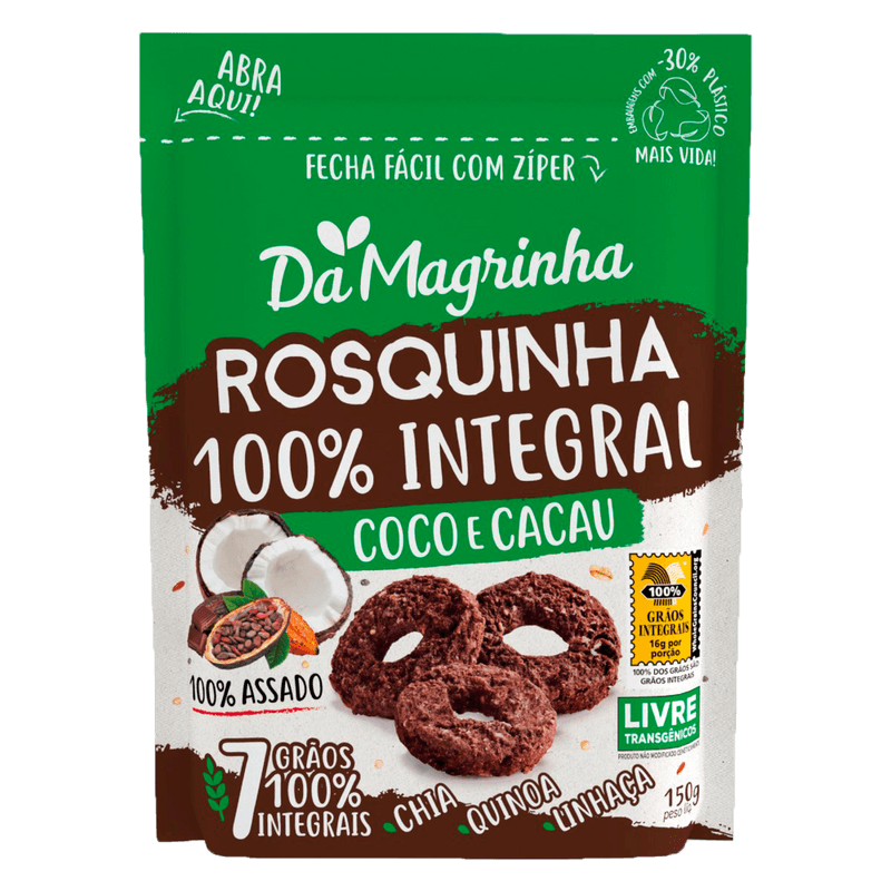 Biscoito-Rosquinha-100--Integral-Coco-e-Cacau-Da-Magrinha-7-Graos-Pouch-150g