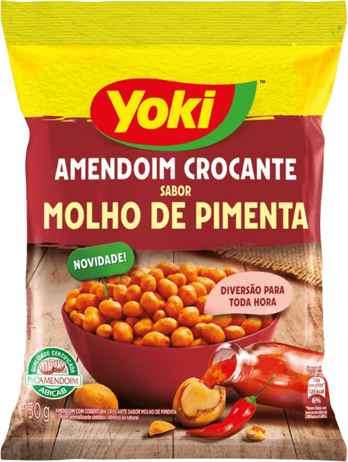 Amendoim Crocante com Cobertura Molho de Pimenta Yoki Pacote 150g