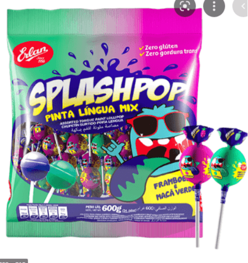 PIRULITO ERLAN 600G PC SPLASHPOP PINTA LINGUA