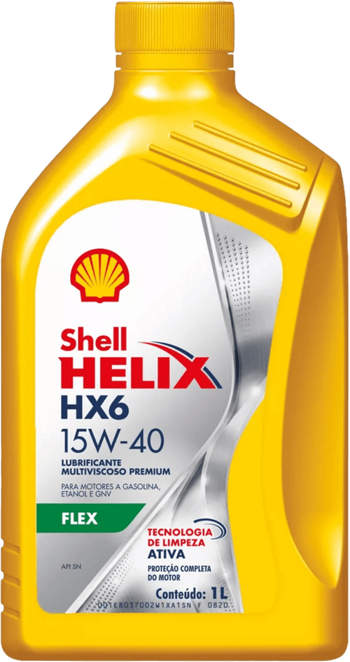 Óleo Lubrificante de Motor Helix HX6 Flex 15W40 Semi-sintético Shell 1 L