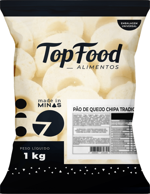 Pão de Queijo Top Food Chipa Tradicional Congelado 1kg