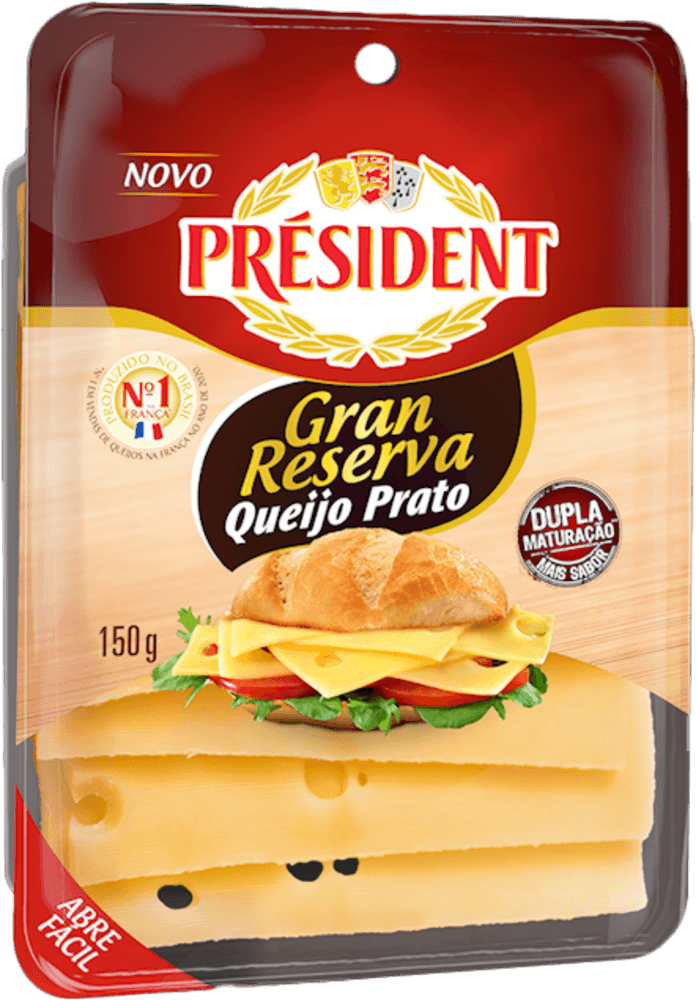 Queijo Prato Président Gran Reserva Embalagem com 150g