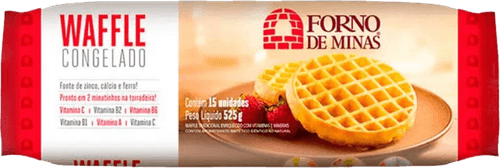 Waffle Congelado Forno de Minas Pacote 525g 15 Unidades