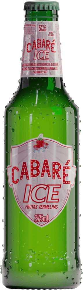 Bebida Alcoólica Mista Gaseificada de Saquê, Vodka e Cachaça Frutas Vermelhas Cabaré Ice Garrafa 275ml