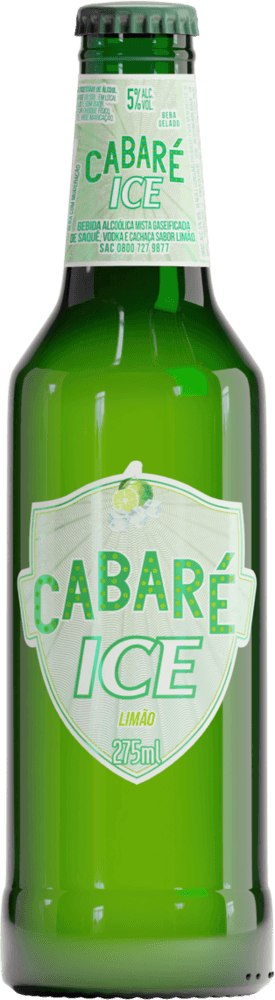 Bebida Mista Alcoólica Gaseificada de Saquê, Vodka e Cachaça Limão Cabaré Ice Garrafa 275ml