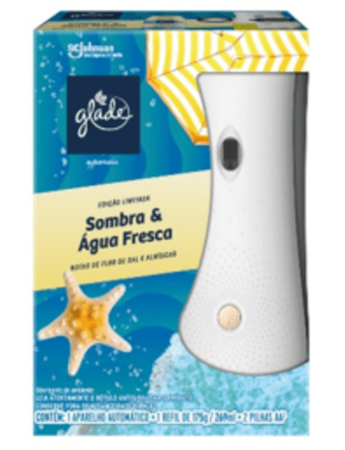 Aparelho e Odorizador de Ambiente Sombra & Água Fresca Notas de Flor-de-Sal e Almíscar Glade Automatic Caixa 269ml Edição Limitada
