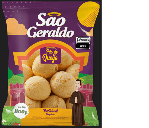 Pão de Queijo Congelado Tradicional São Geraldo Pacote 800g