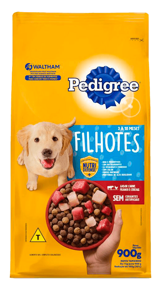 Alimento-100--Completo-e-Balanceado-para-Caes-Filhotes-Carne-Frango-e-Cereais-Pedigree-Pacote-900g