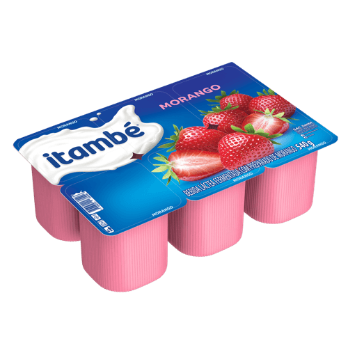 Bebida Láctea Fermentada com Preparado de Fruta Morango + Coco Itambé Bandeja 540g 6 Unidades
