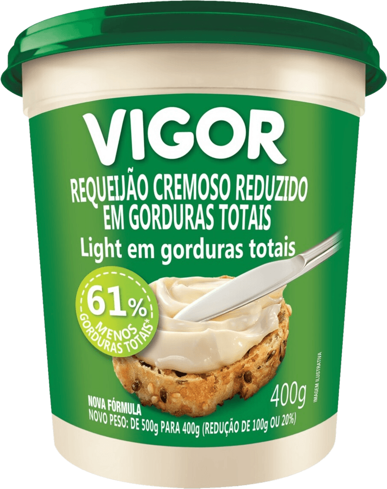 Requeijão Vigor Light Pote com 400g