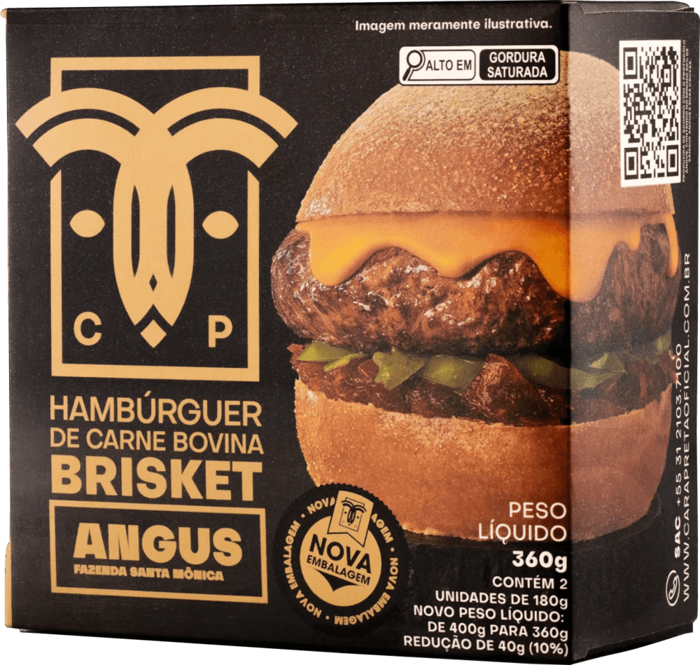Hamburguer Bovino Carapreta Briske Congelado 180g c/ 2 Unid