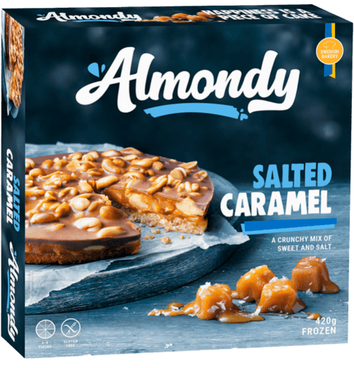 TORTA ALMONDY 420G SALTED CARAMEL