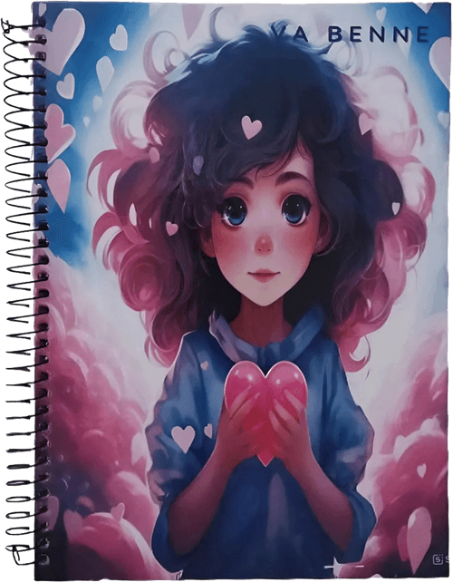 CADERNO UNIVERSITARIO CAPA DURA 80 FLS VA BENNE LOVELY GIRLS