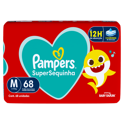 FD PAMPERS SUPERSEQUINHA SUPER  MED 68 UN