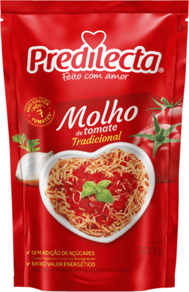 Molho de Tomate Predilecta Tradicional Pouch com 300g