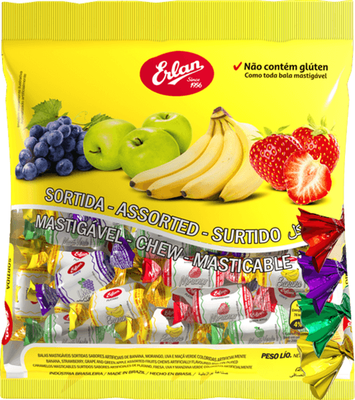 Bala Mastigável Erlan Sortida 500g