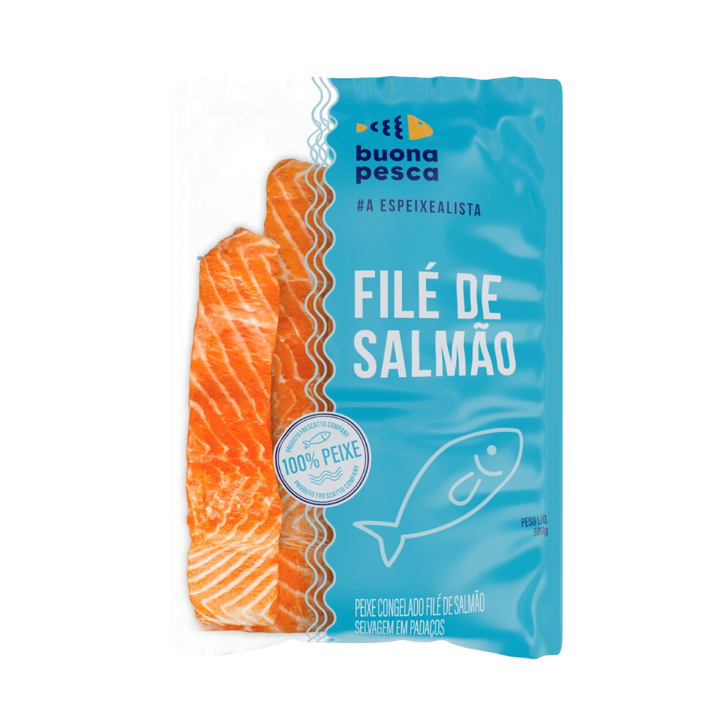 File de Salmão Buona Pesca Pedaços 500g