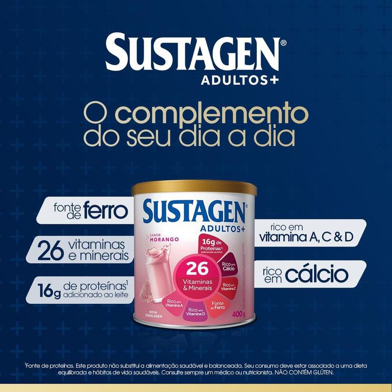 Complemento-Alimentar-Sustagen-Adultos--Sabor-Morango---Lata-400g