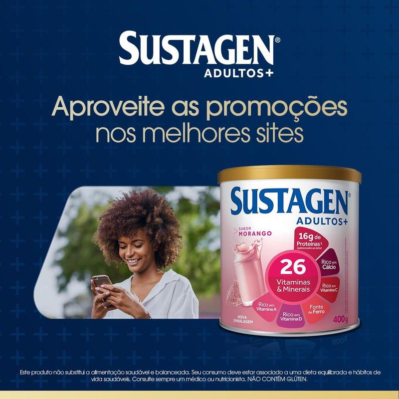Complemento-Alimentar-Sustagen-Adultos--Sabor-Morango---Lata-400g