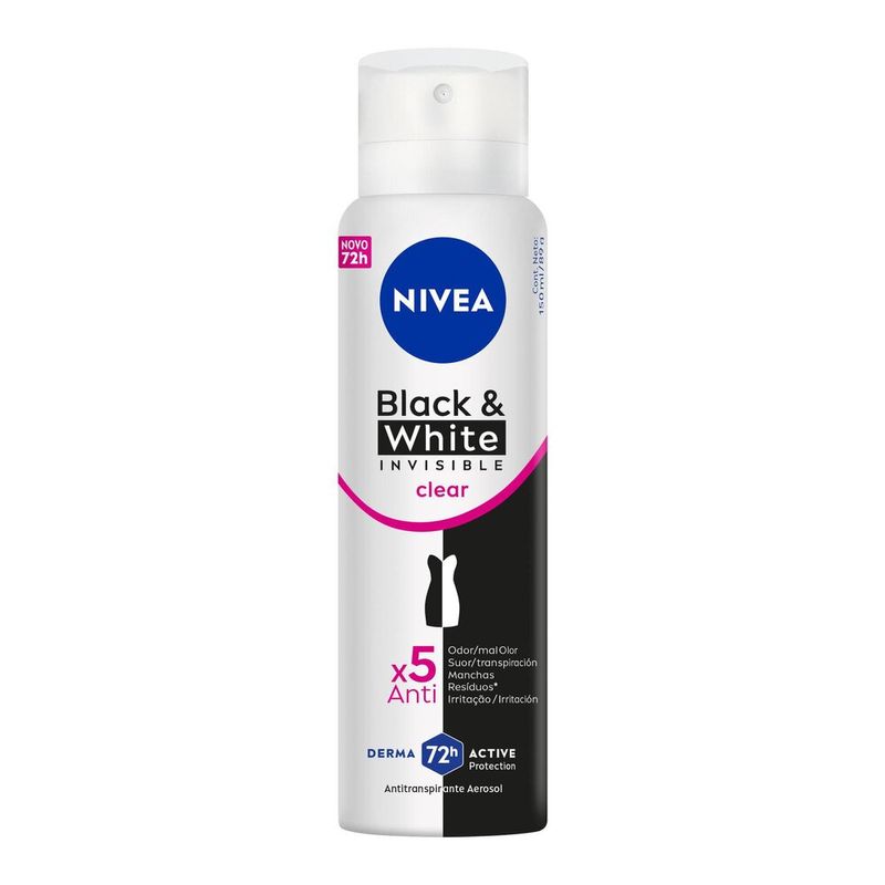 Desodorante-Antitranspirante-Aerossol-Nivea-Invisible-Black---White-Clear-150ml