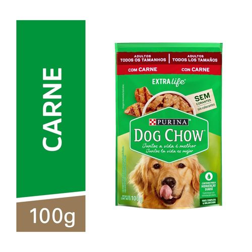 Ração Úmida DOG CHOW Cães Adultos Carne 100g