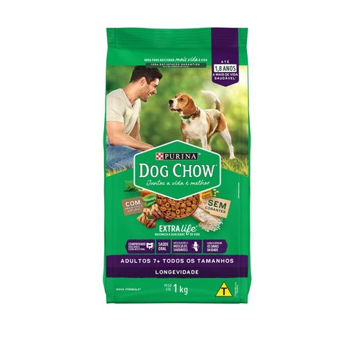 RAÇÃO NESTLÉ PURINA DOG CHOW EXTRALIFE Senior Carne, Frango e Arroz 1kg