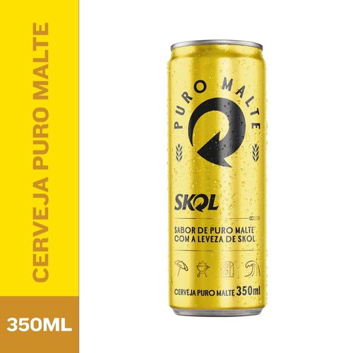 Cerveja Skol Puro Malte 350ml Lata Sleek